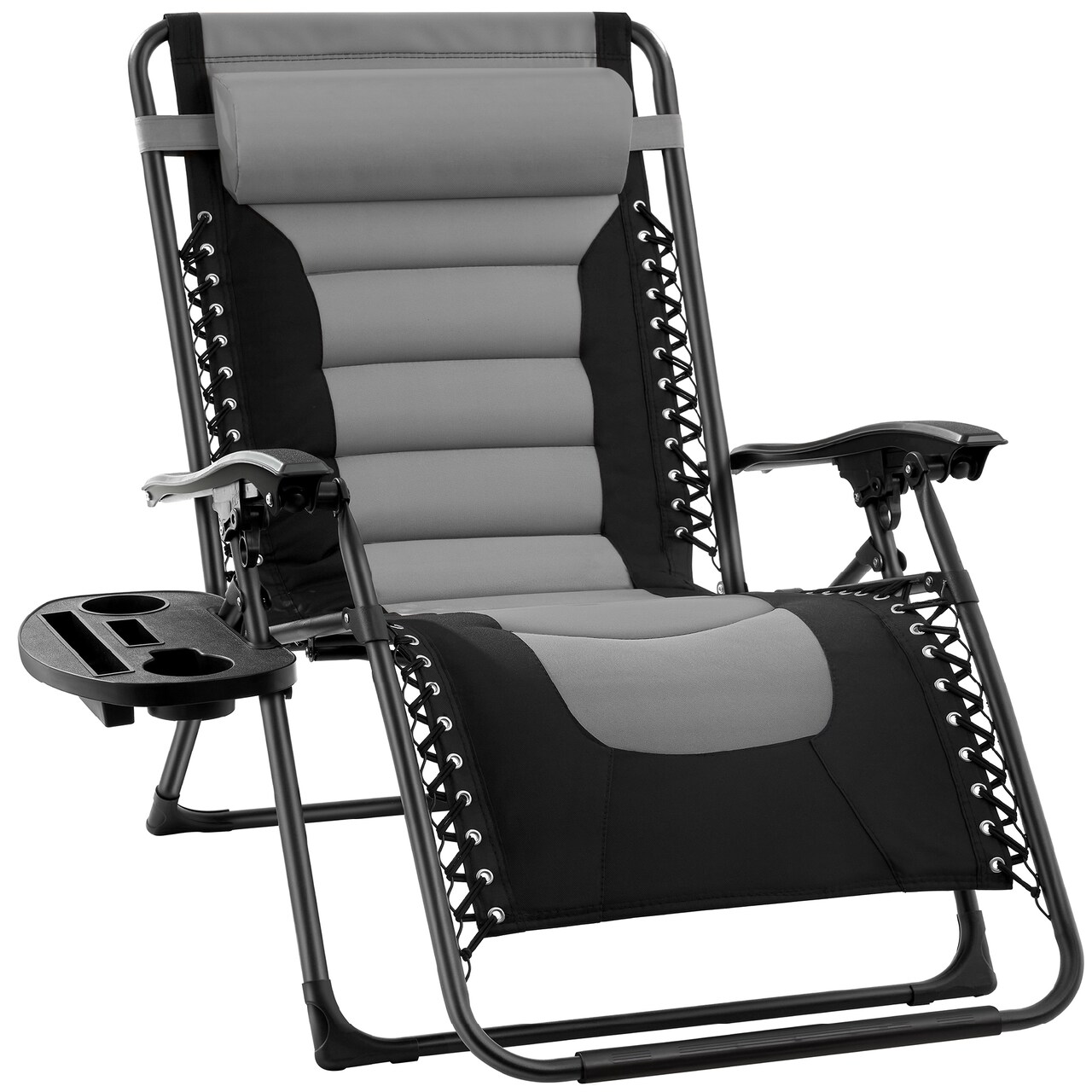 Best Choice Products Oversized Padded Zero Gravity Chair, Folding Outdoor Patio Recliner w/ Side Tray